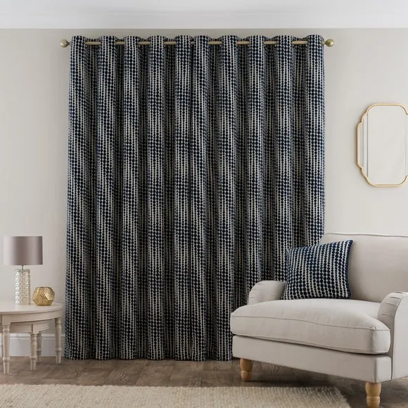 Gradient Spot Chenille Eyelet Curtains 4