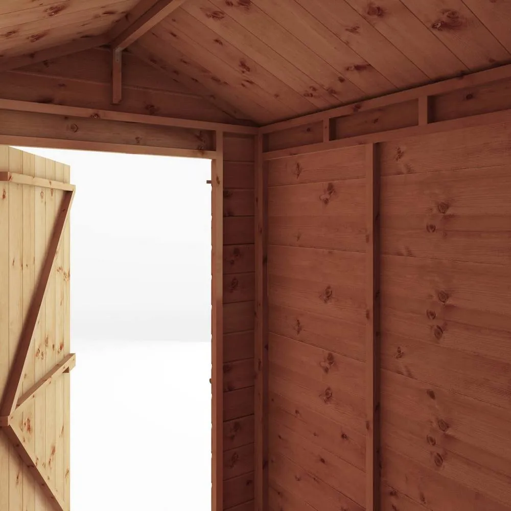Mercia 6 x 4 Feet Shiplap Apex Windowless Shed - L181.4 x W129.1 x H217.1 cm in Brown 5