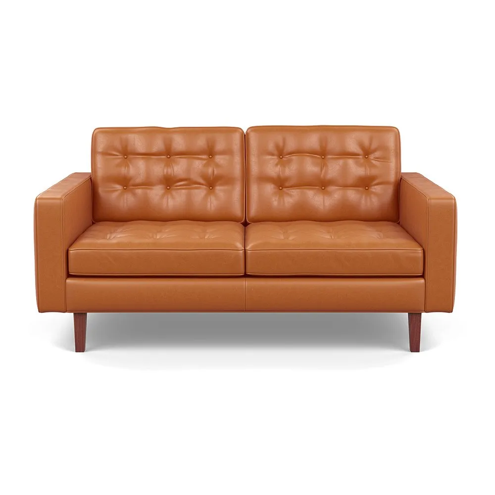 Heal's Hepburn 2 Seater Daino Leather Treacle Walnut Feet 1