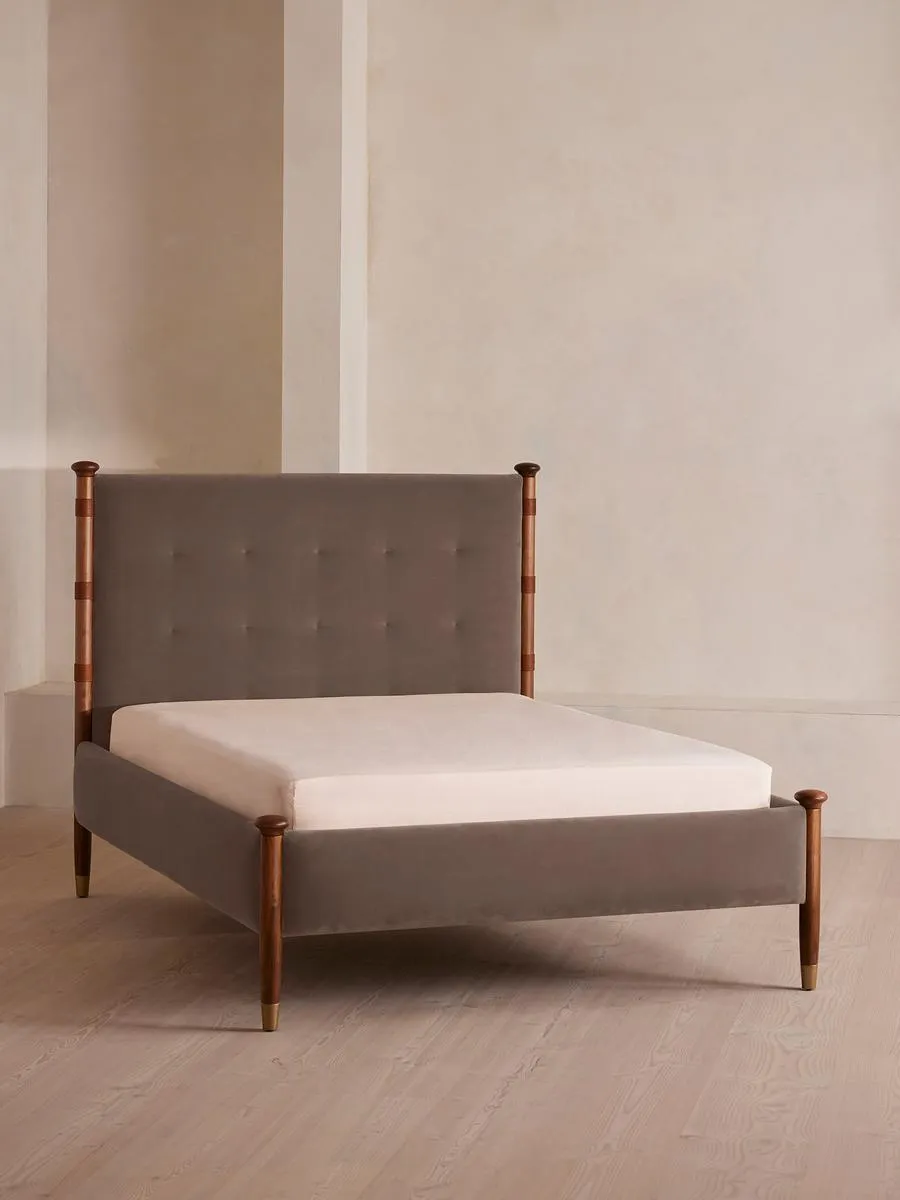 Paolo Bed, King, Velvet, Taupe
