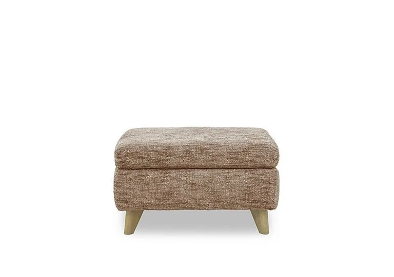 Malmo Fabric Coffee Table Storage Footstool - Light Brown