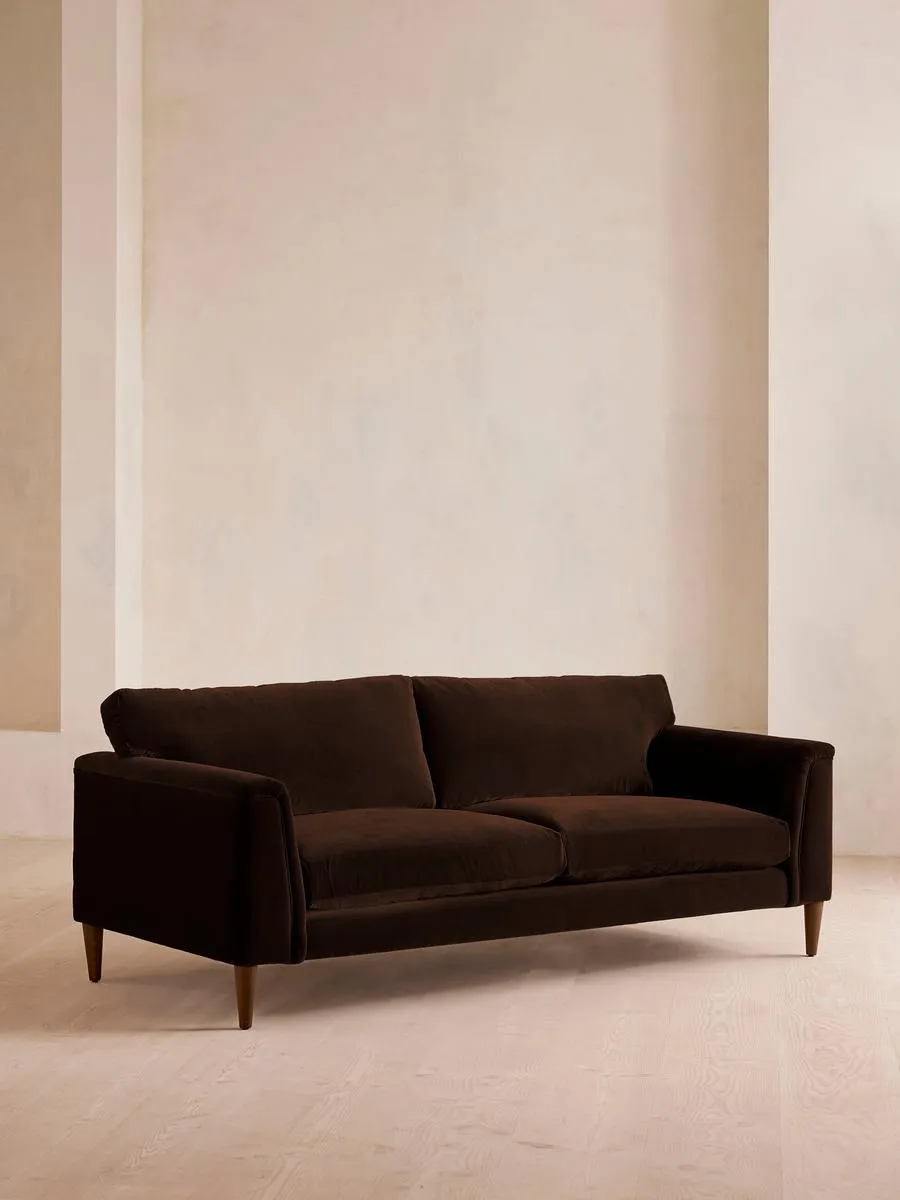 Reya Three Seater, Sofa, Velvet, Chocolate