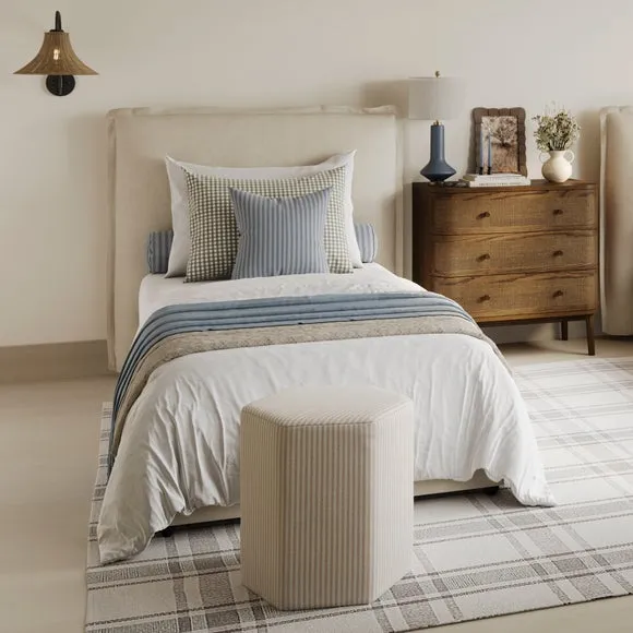 Sunday Pillow Back Bed Frame, Linen