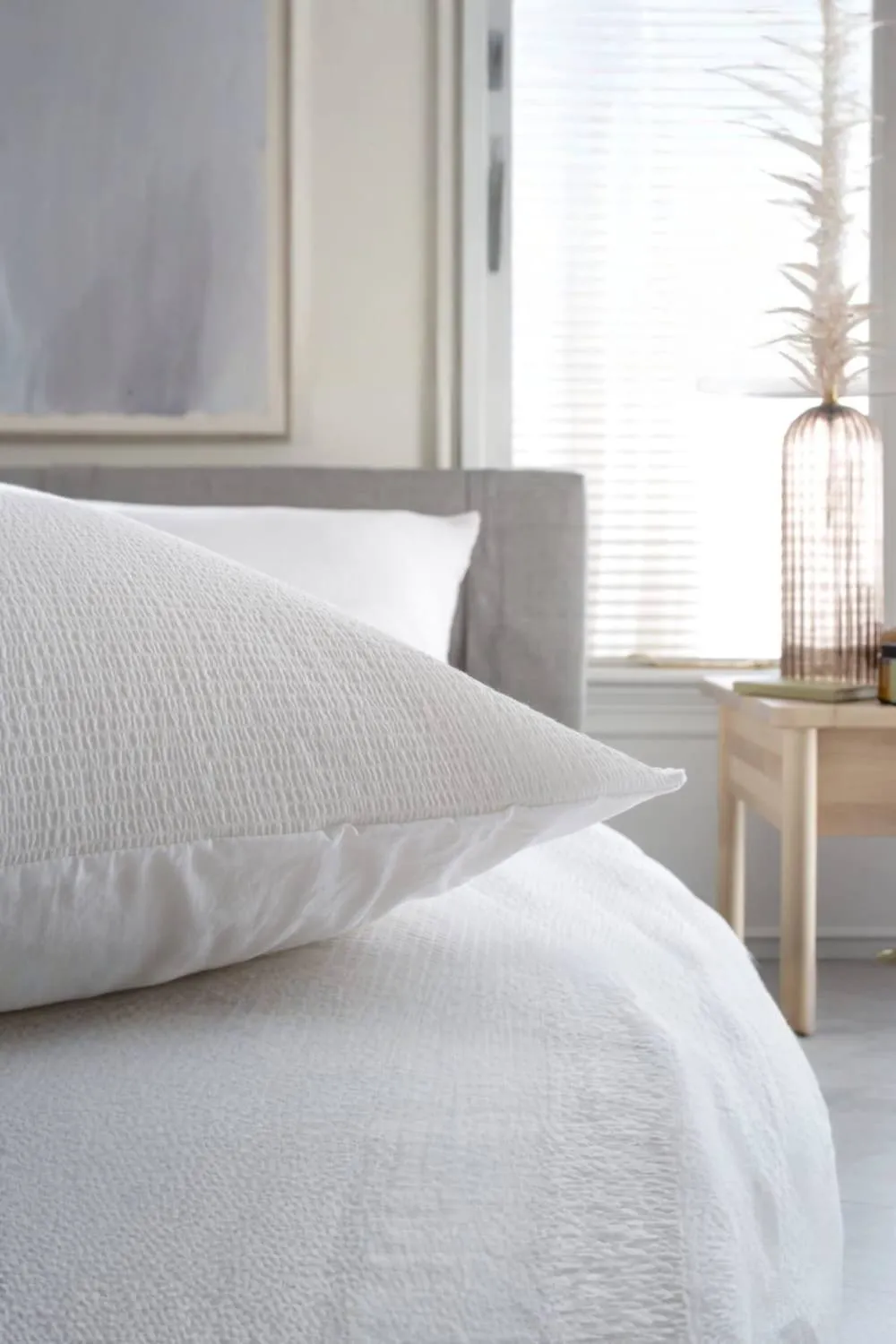 The Lyndon Company Luxury 100% Cotton Plain Duvet Cover Bedding Set Mottle in White 5