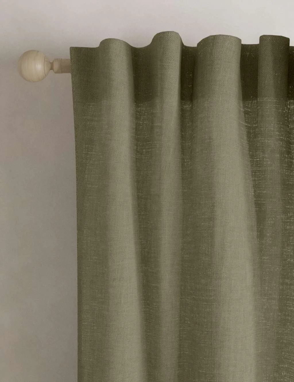 M&S Cotton Linen Blend Sheer Multiway Curtains Khaki