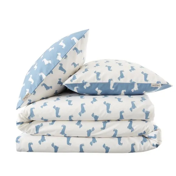 Emily Bond Brushed Peggy Daschund 100% Cotton Duvet Cover & Pillowcase Set 6
