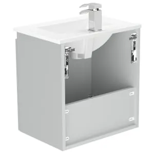 Newland Pearl Slimline Basin Suspended Double Door Unit - 500mm 2