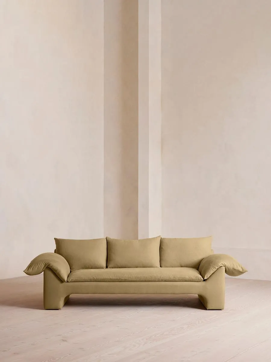 Wyatt Three Seater Sofa, Linen, Wheat