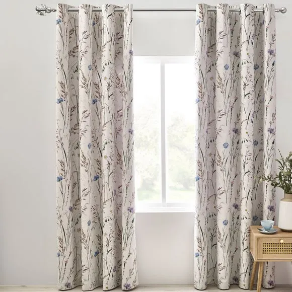 Catherine Lansfield Grasmere Floral Reversible Eyelet Curtains 2