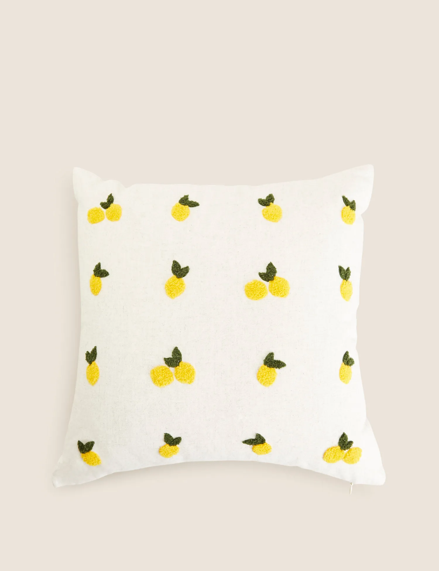 M&S Pure Cotton Lemon Tufted Cushion