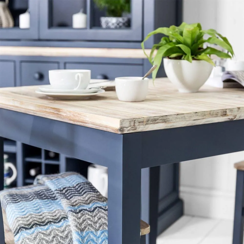 Statement Furniture Florence Square Extendable Kitchen Dining Table in Navy 3