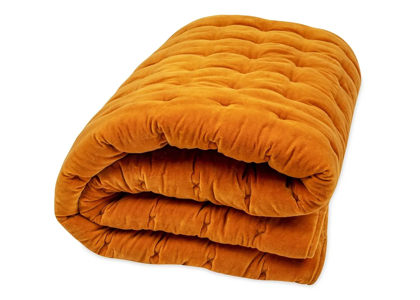 Heal's Velvet Quilt Ochre 240 x 260cm 1