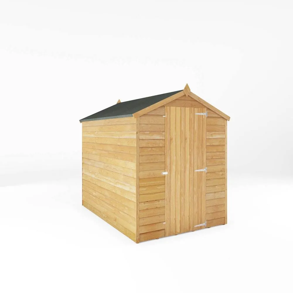 Mercia 7 x 5 Feet Overlap Apex Windowless Shed - L215 x W160.3 x H191.9 cm in Brown