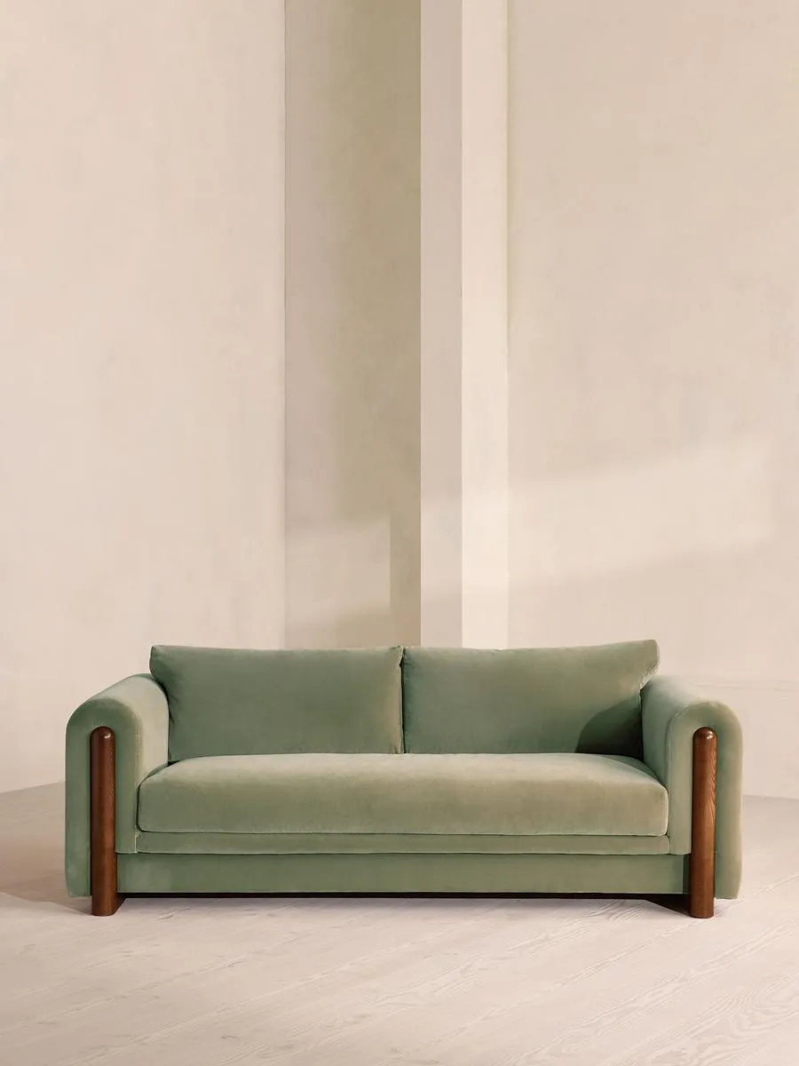 Farrell Three Seater Sofa, Velvet, Seafoam