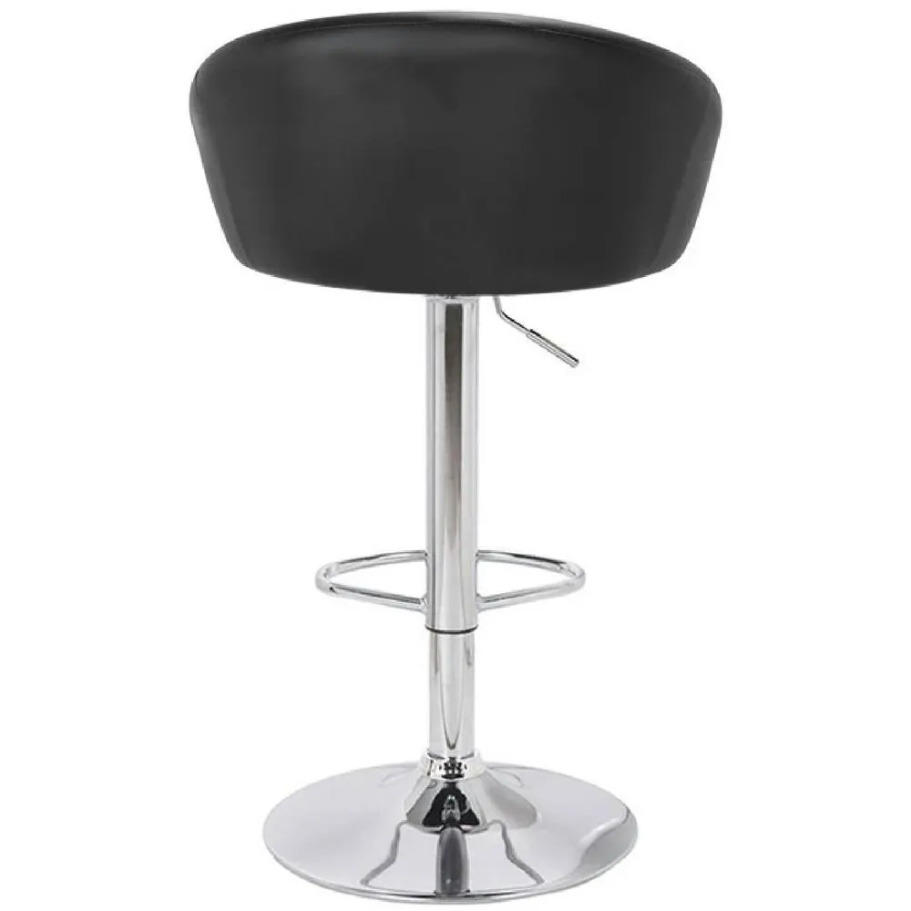 netfurniture Prima Padded Bar Stool - Faux Leather Tub Style Seat Height Adjustable in Black 2