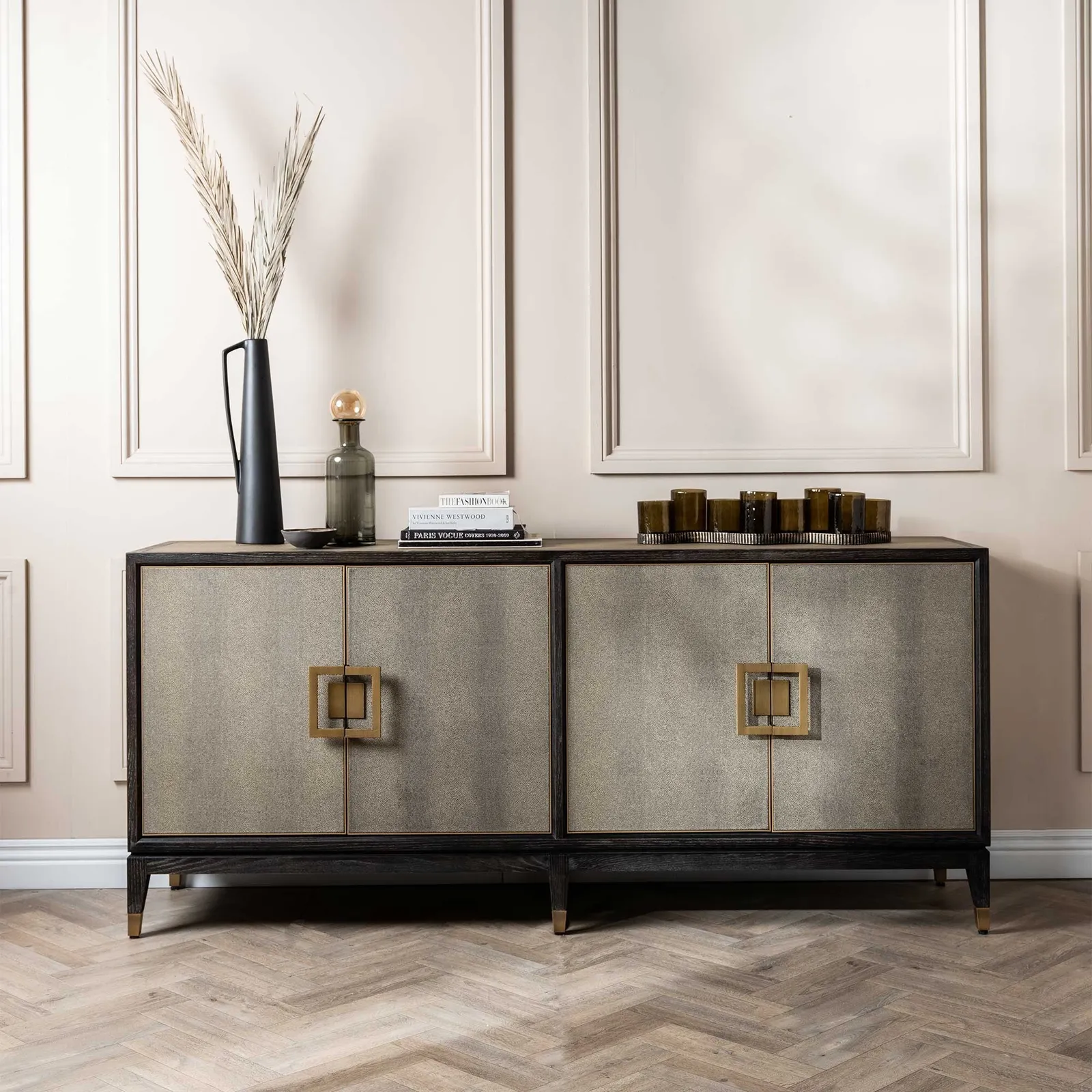 Nerina 4 Door Sideboard, Gold Oak | Barker & Stonehouse 2