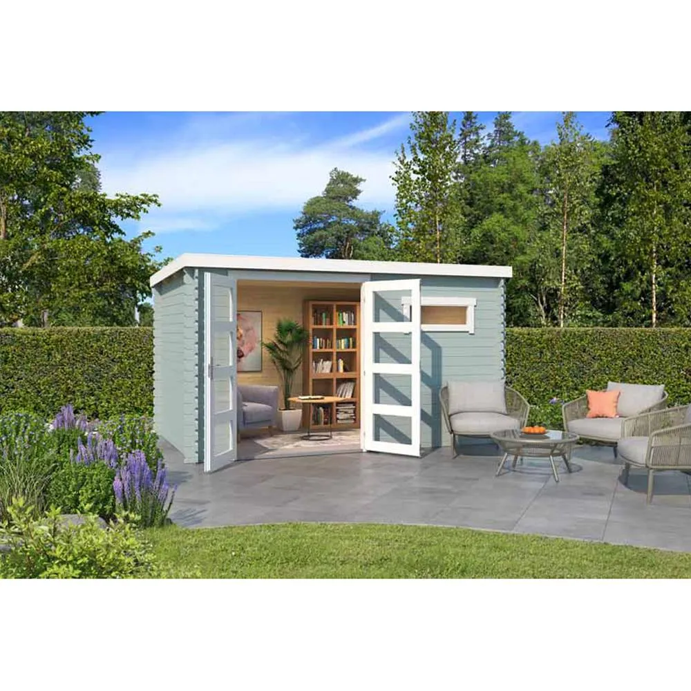 Lasita Maja Ltd Augusta-Log Cabin, Garden Room, Home Office - L400xW254.9xH216.6 cm in Light Brown 5