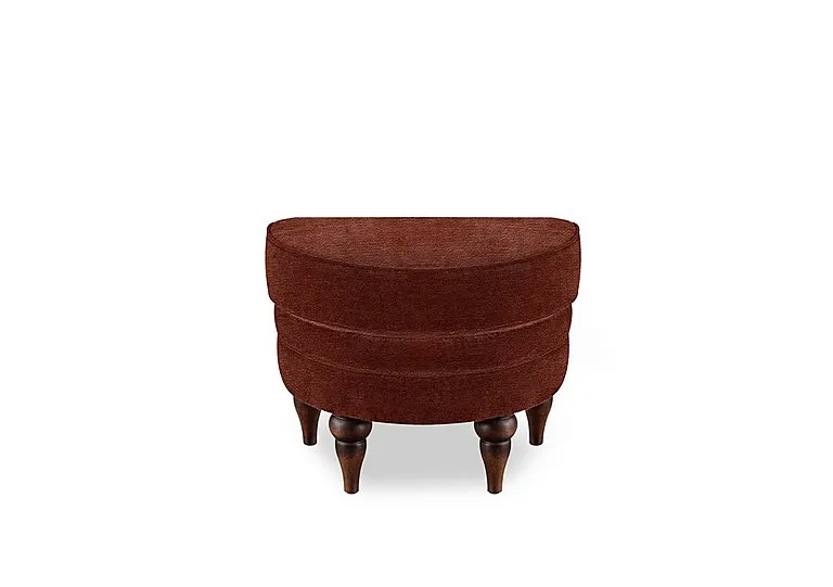 Harriet Fabric Half Moon Footstool - Tawny with Walnut Feet