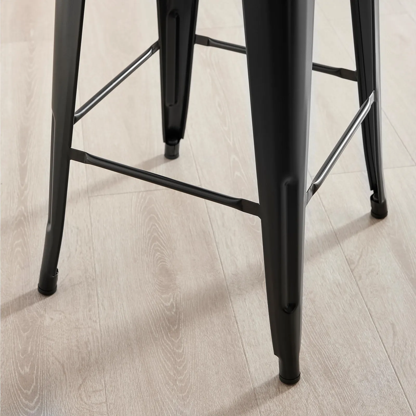 FurnitureboxUK Set of 2 Colton 'Tolix' Style Metal Stackable Retro Industrial Bar Stools in Black 4