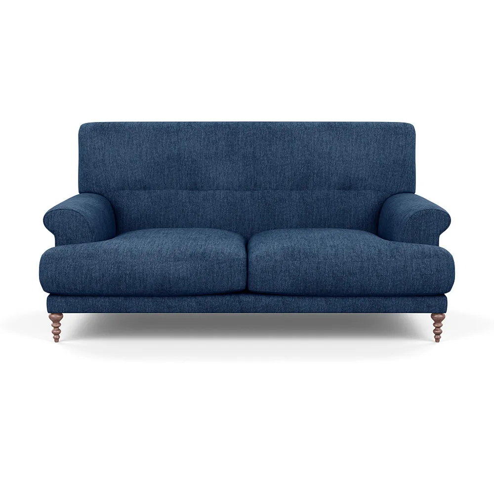 Scp Oscar 2 Seater Formal Sofa Broad Weave Lagoon Walnut Feet