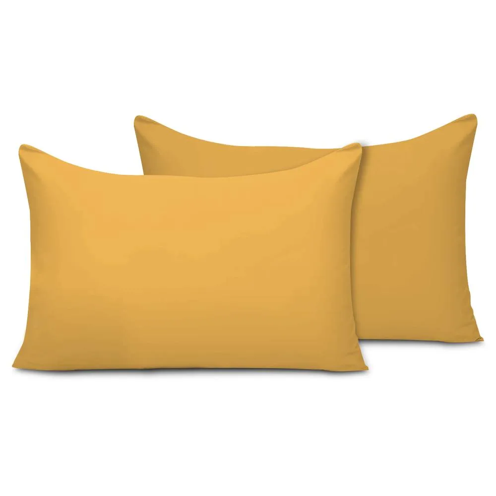 Grace Microfiber Pillow Covers Pack of 2 Soft & Breathable in Gold