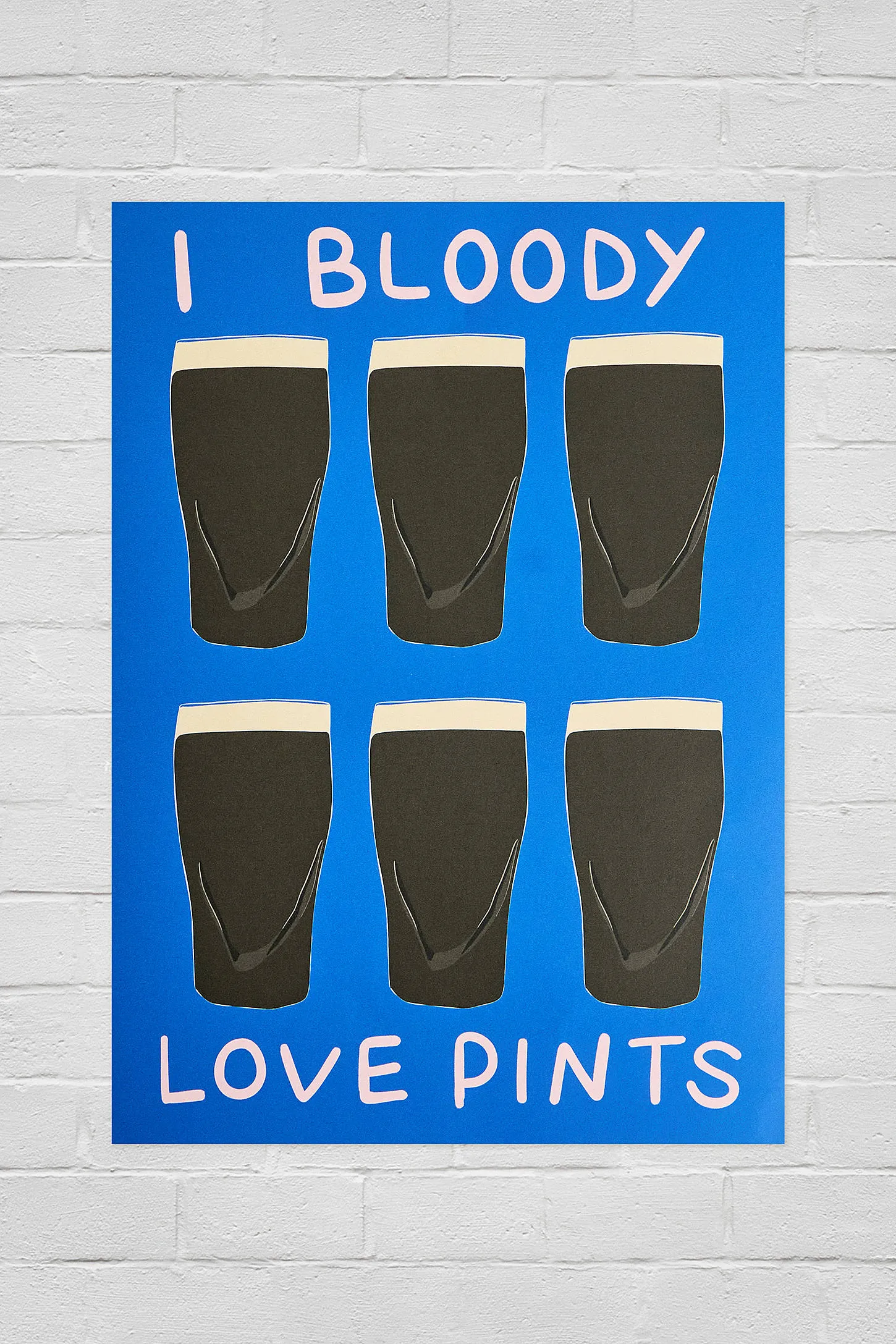 Twisted Rebel I Bloody Love Pints Wall Art Print (A1, A2, A3) - Blue A3