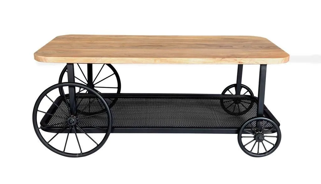 IH Design Lilah Industrial Creative Coffee Table in Brown 3