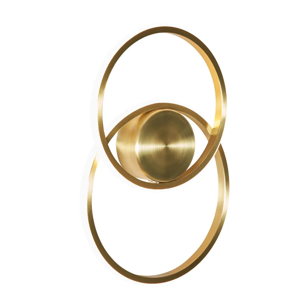 Pei Rings LED Ceiling or Wall Light, Satin Brass