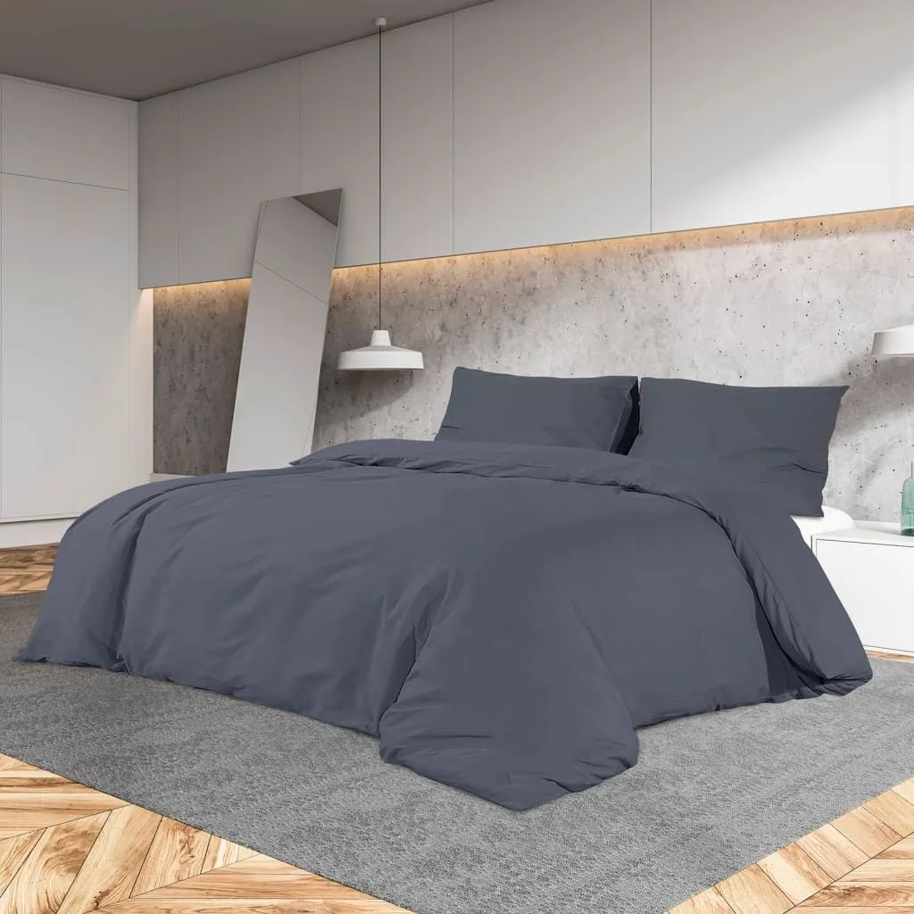 Berkfield Home Duvet Cover Set Anthracite 225x220 cm Light-weight Microfiber in Black