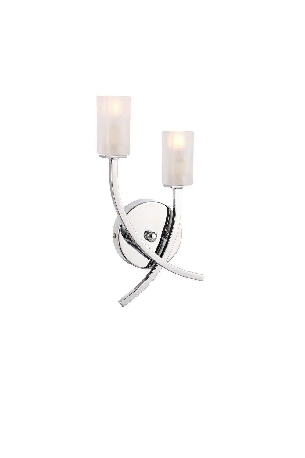 Netlighting Havana 2 Light Indoor Wall Light Chrome with Acid Etched Glass G9 in Grey