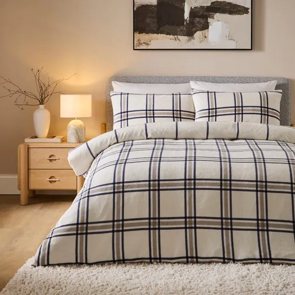 Maven Check Fleece Duvet Cover & Pillowcase Set