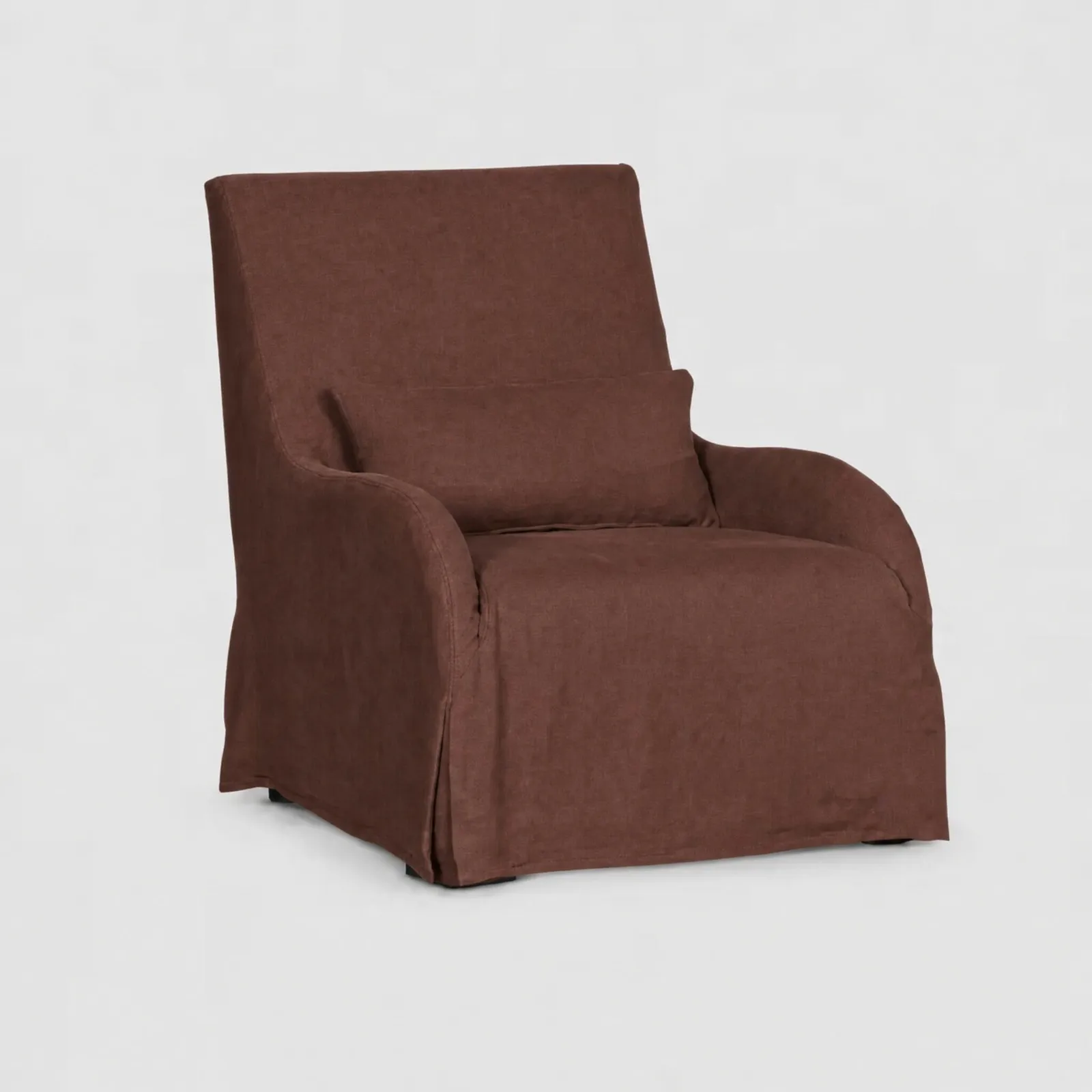 Bibury Armchair - French Riviera Style, Brown Fabric | Barker & Stonehouse