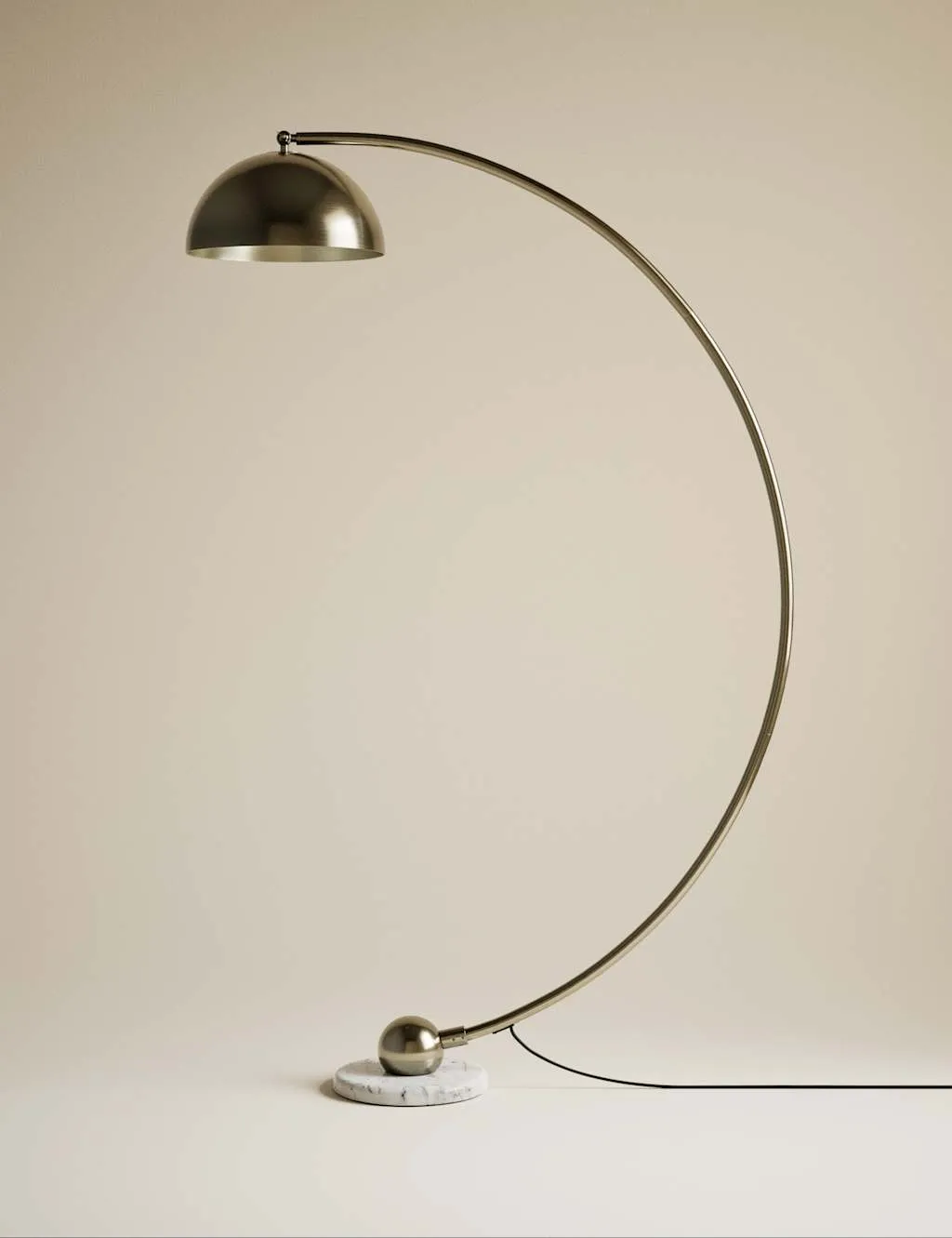 M&S Arc Curved Floor Lamp Antique Brass