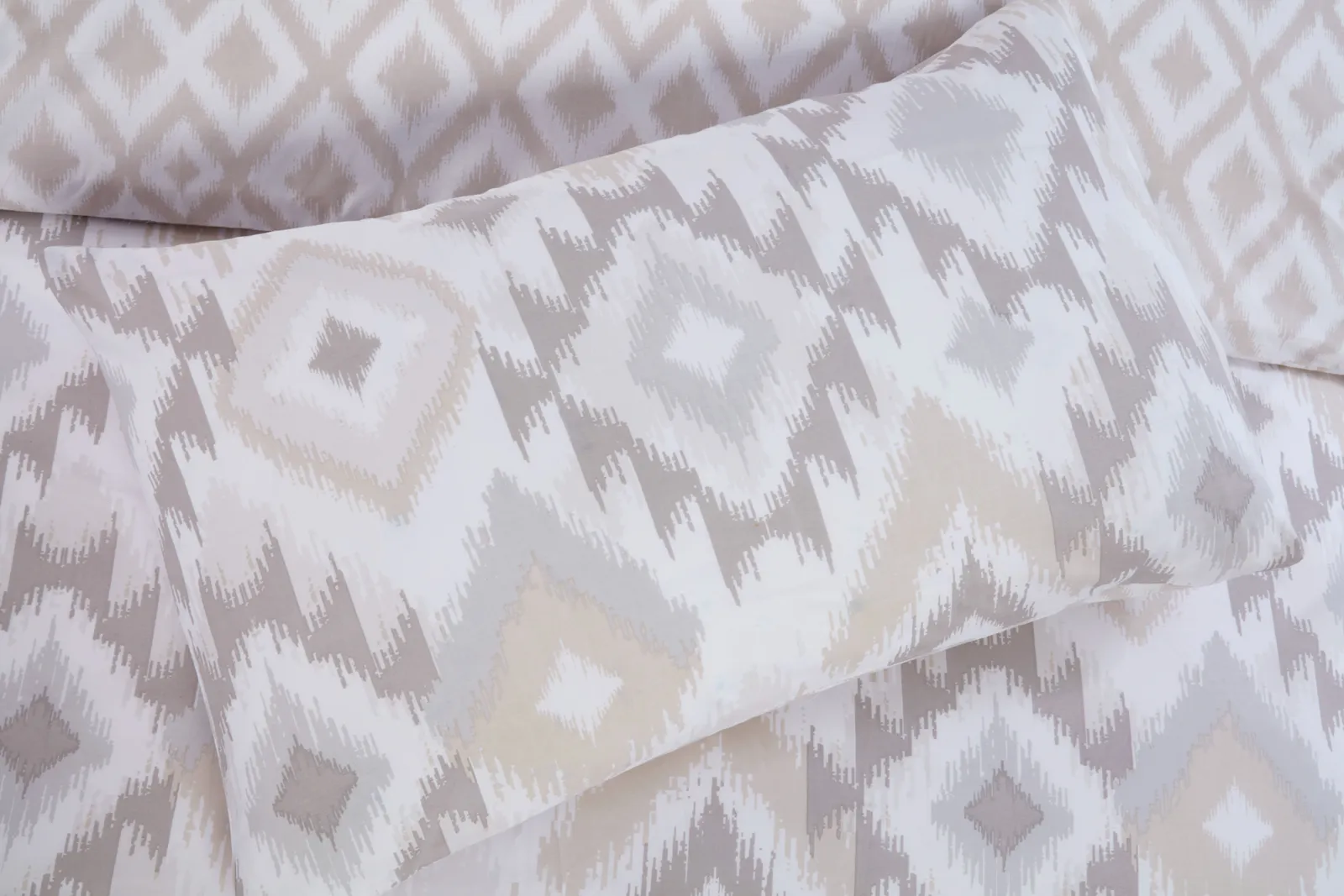 Rapport Home Ikat Bohemian Reversible Polycotton Duvet Cover Set With Pillowcase in Natural 2