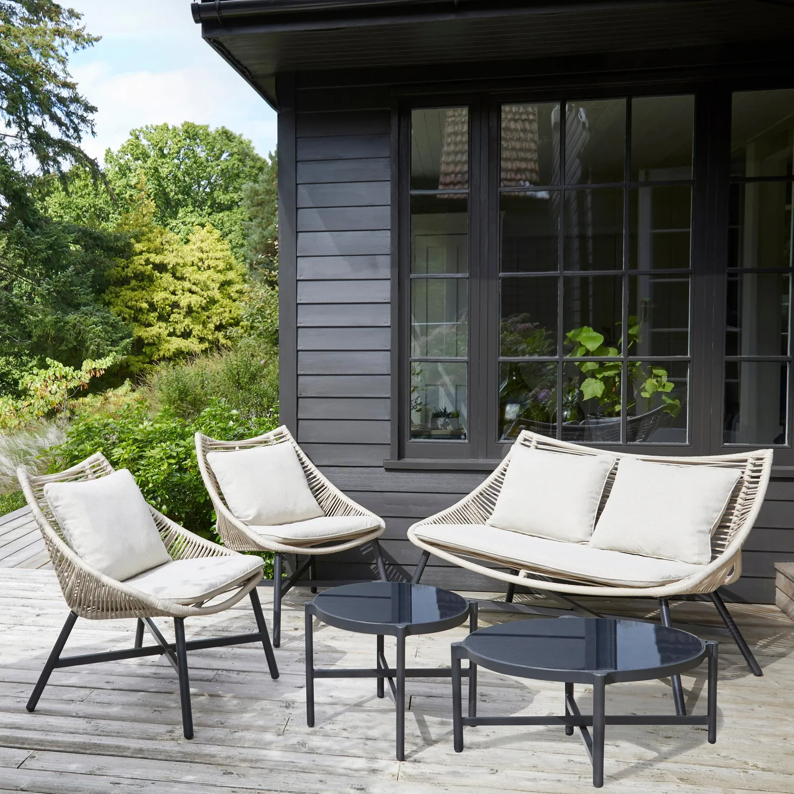 Singapore 4 Seater Conversation Set Natural (Brown)