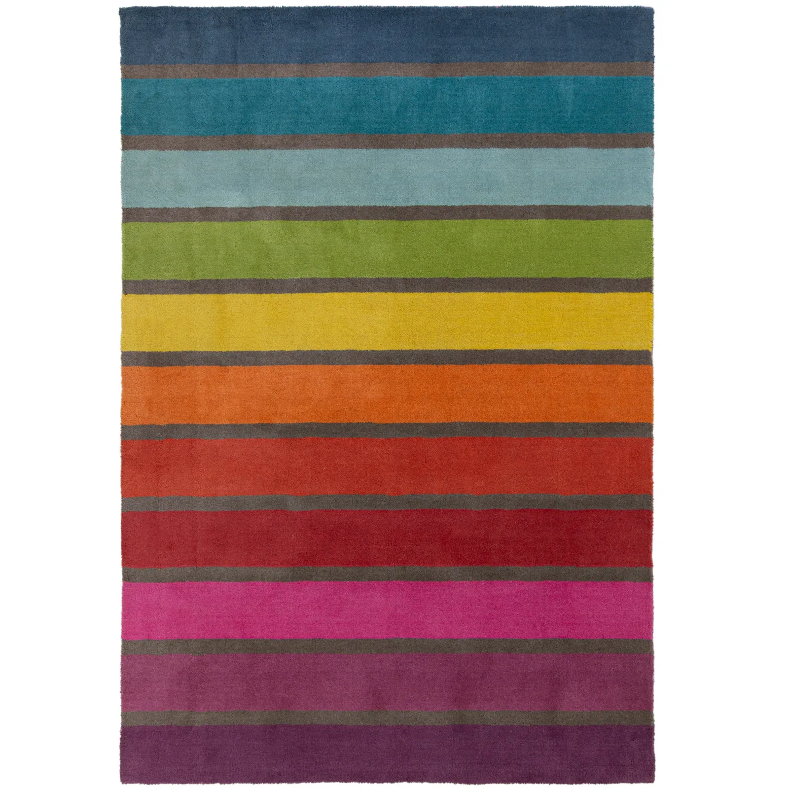 Juno Wool Striped Rug Red, Pink and Blue