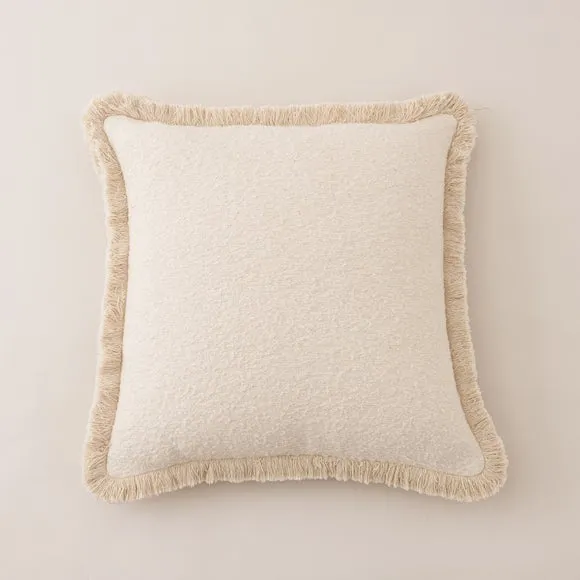 Boucle Fringe Square Cushion 3