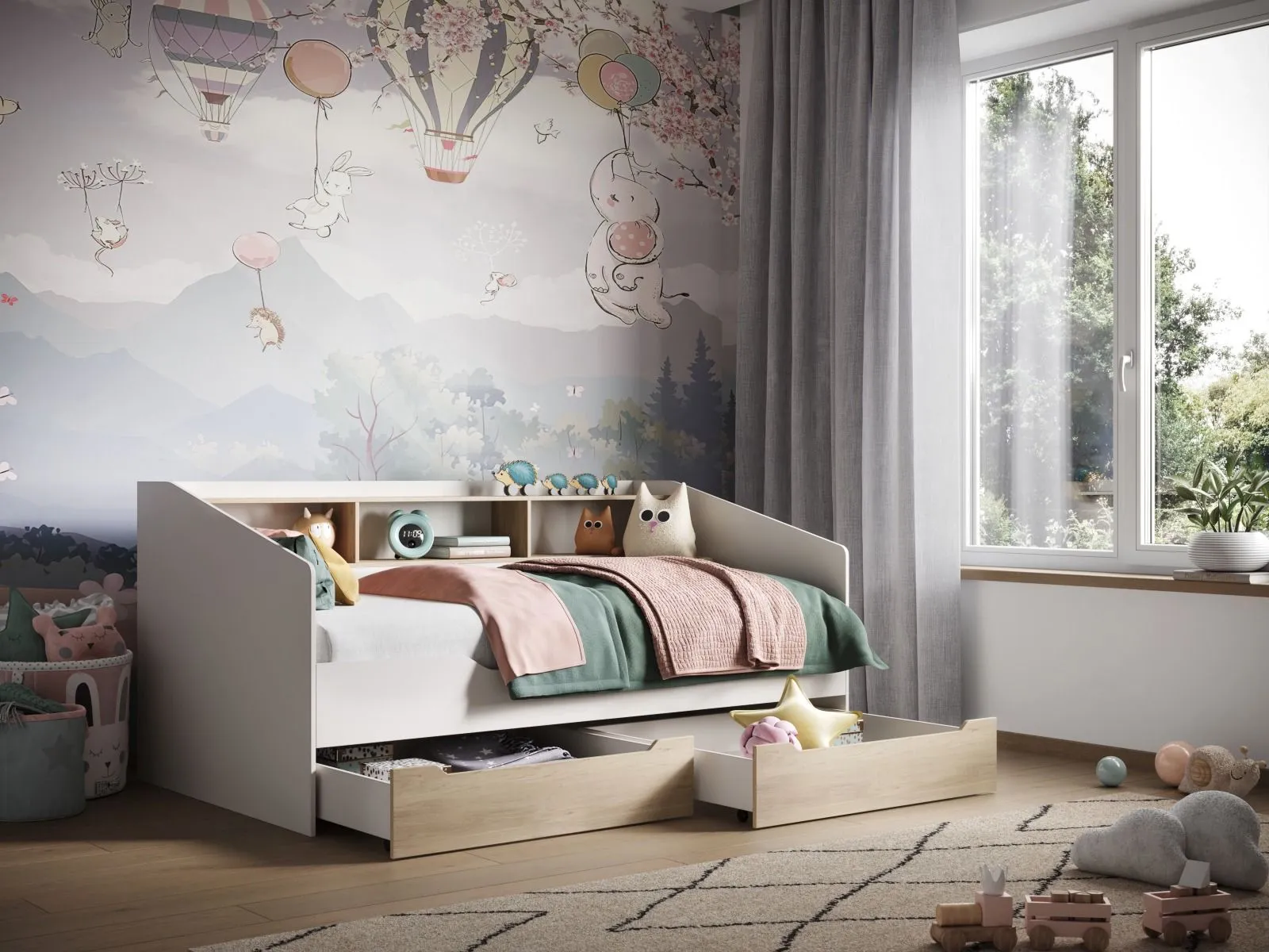 Flair Leni Day Bed in Light Oak 2
