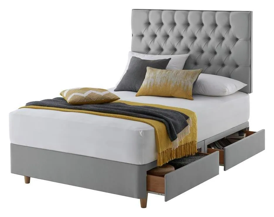 Silentnight Sassaria 4 Drawer Double Divan Bed - Grey