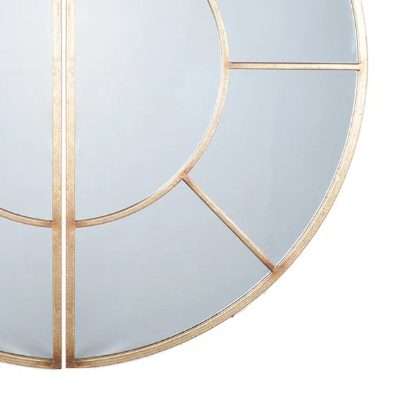 Window 2 Section Round Wall Mirror 2