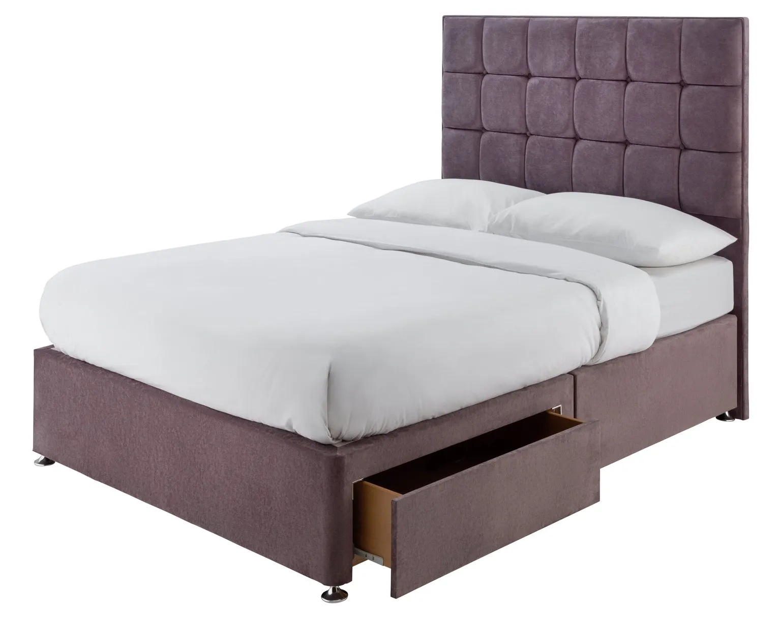 Forty Winks 1500 Pocket Gel 2 Drawer Kingsize Divan - Mauve