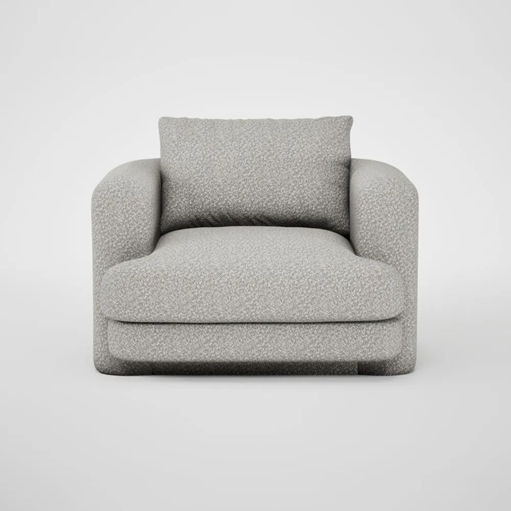 Heal's Rafi Swivel Armchair Chunky Boucle Ecru