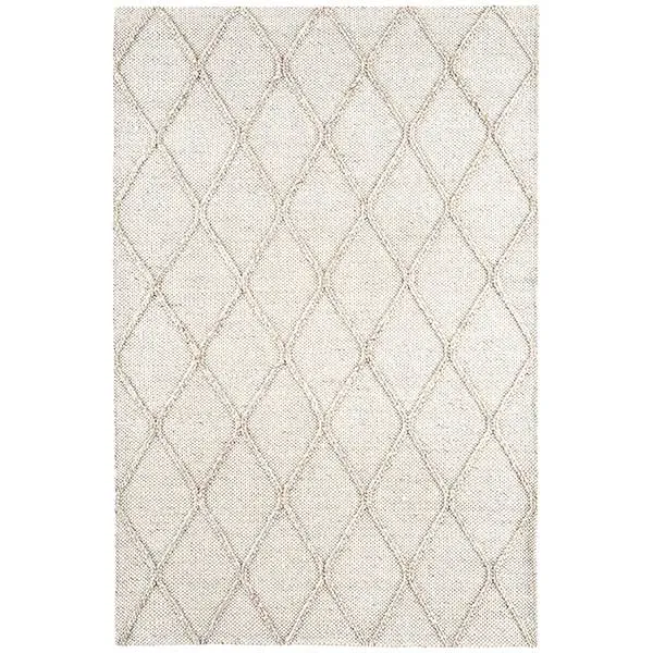 Flori Diamond Hand Woven Rug  Cream