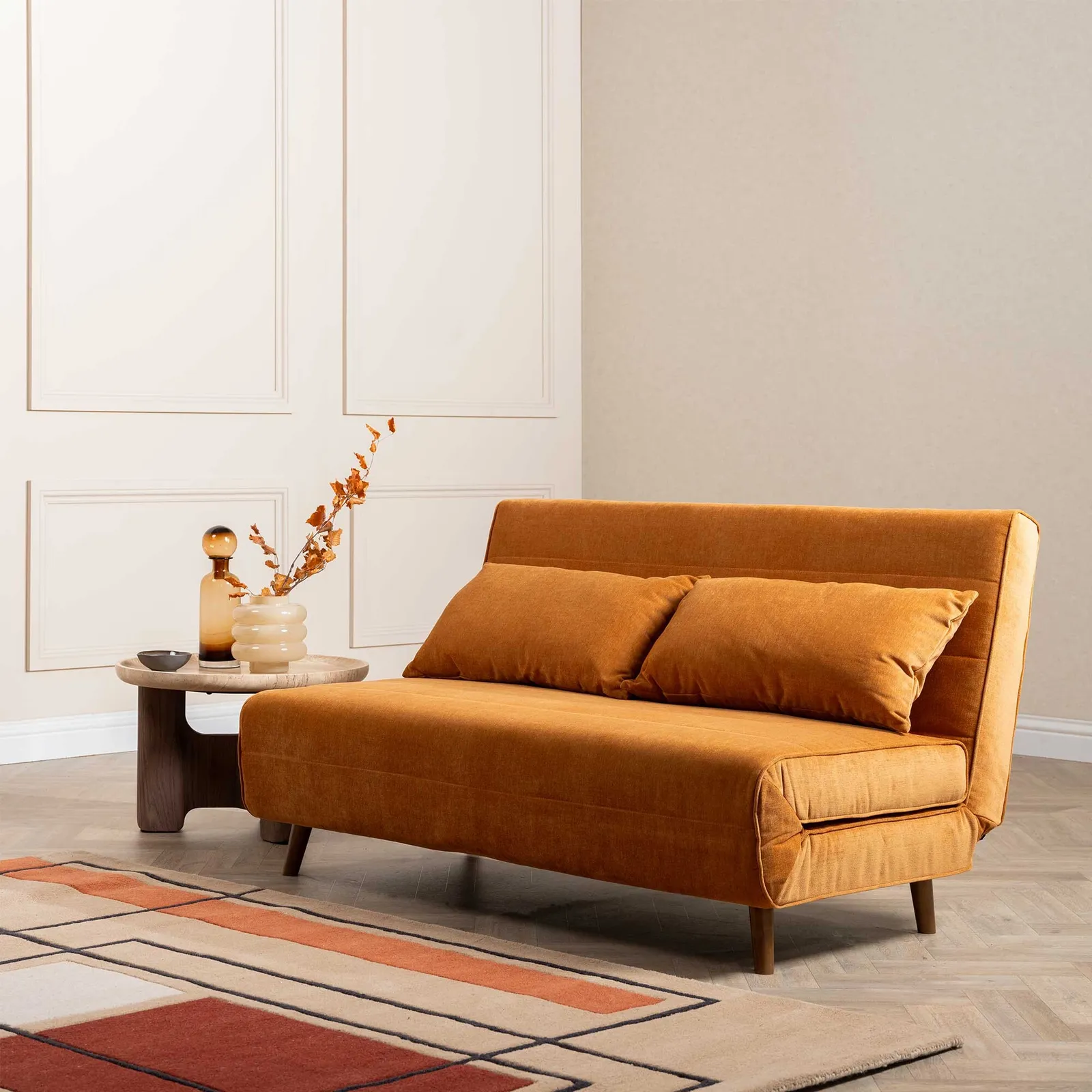 Efren Sofa Bedbed, Orange Fabric | Barker & Stonehouse 2