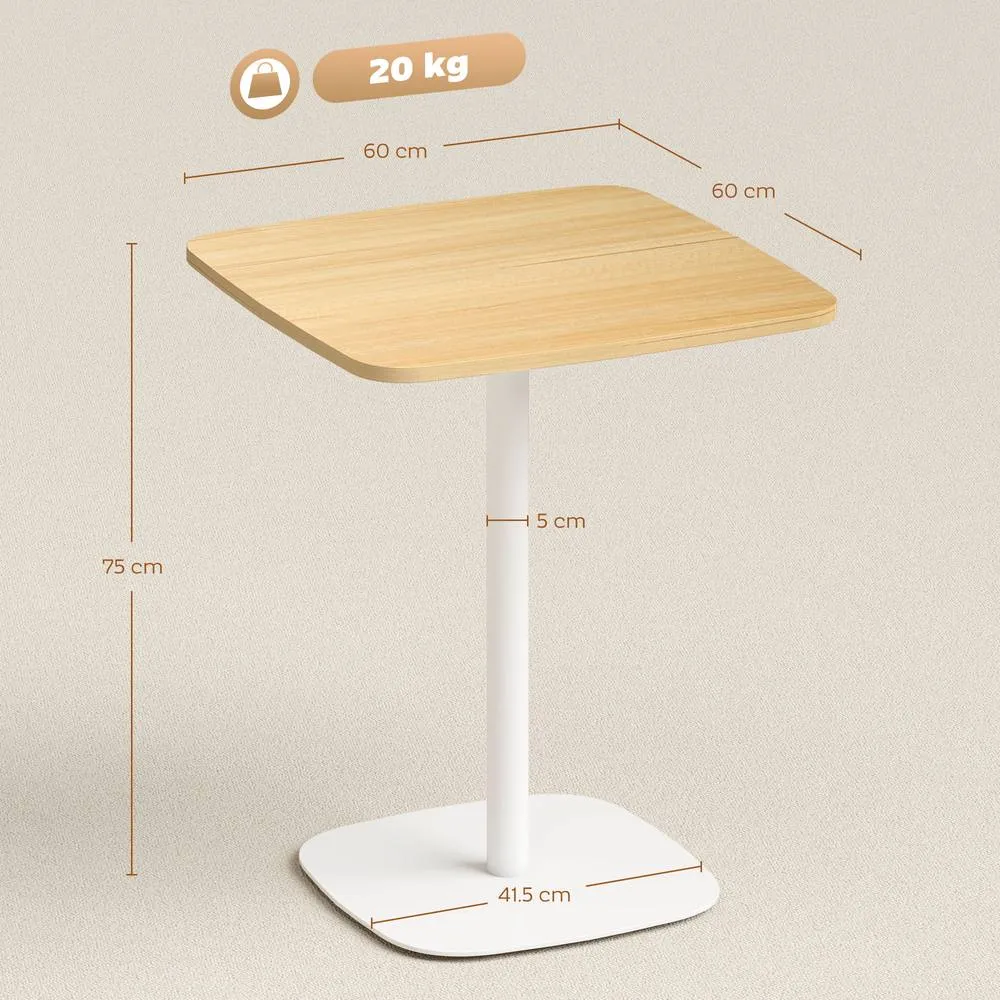 HOMCOM Dining Table for 2, Small Kitchen Table with Wood Veneer Top, Natural 3