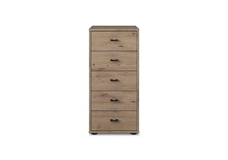 Dallas 40cm 5 Drawer Chest - Bianco Oak