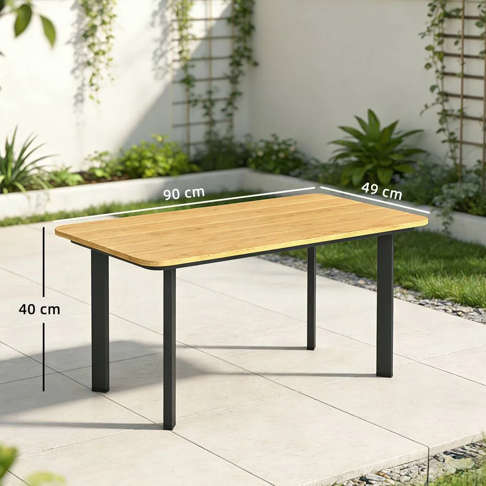 OUTSUNNY Outdoor Coffee Table, Garden Table with Slatted WPC Top, Brown 3