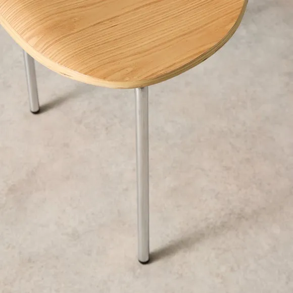 Yinka Ilori Silhouette Plain Wood and Chrome Dining Chair 3