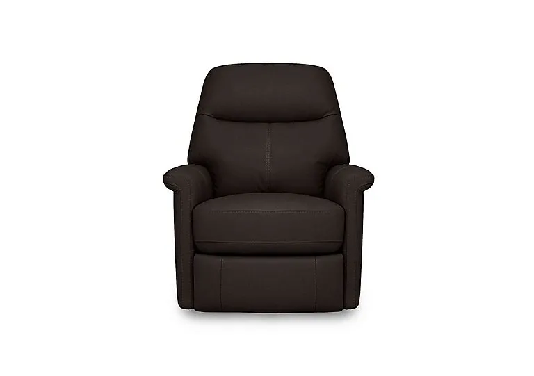 Compact Collection Lille Leather Rocker Swivel Chair with Power Recliner - Dark Chocolate