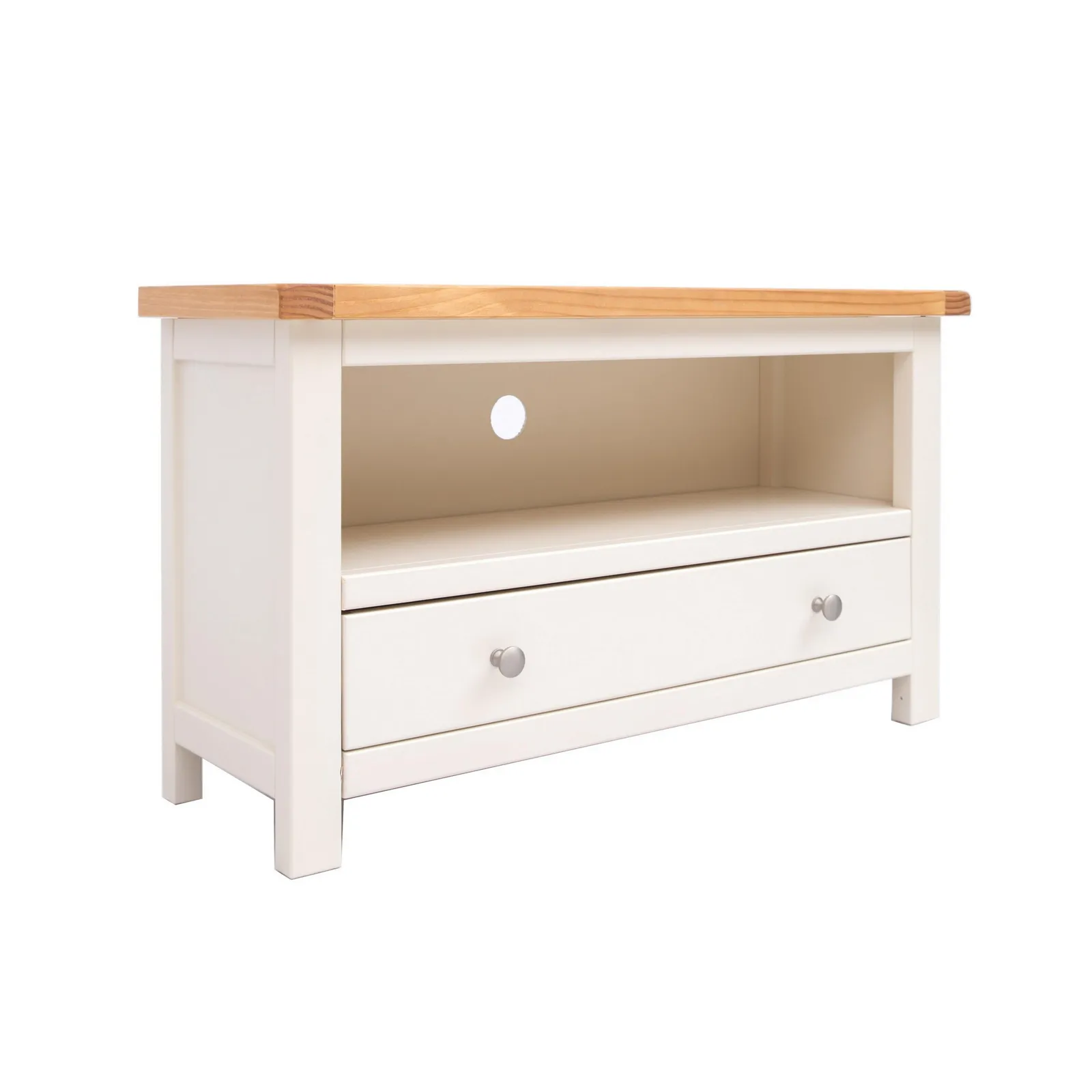 Cabinet Bits Maggiori Off-White 1 Drawer TV Cabinet Chrome Knob 2